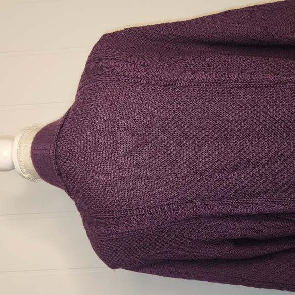 Purple boiled wool fitted button-down Office blazer sweater Jacket - Picture 6 of 11